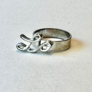 Initial L Letter Ring, Size US 6 1/2
